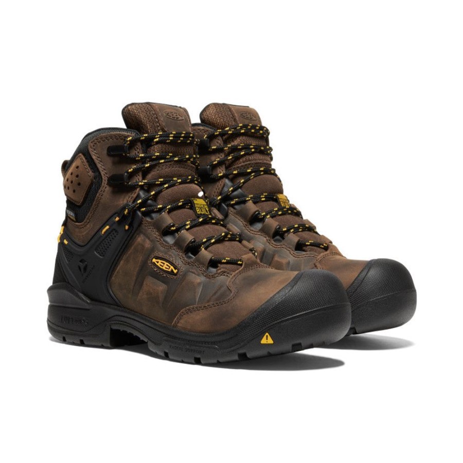 KEEN Work Boots & Shoes | Women'S Dover 6" Waterproof Boot (Carbon-Fiber Toe) | Dark Earth/Black