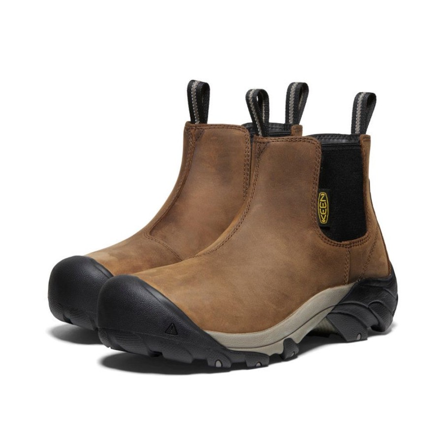 KEEN Work Boots & Shoes | Men'S Lansing Chelsea (Steel Toe) | Dark Earth/Black