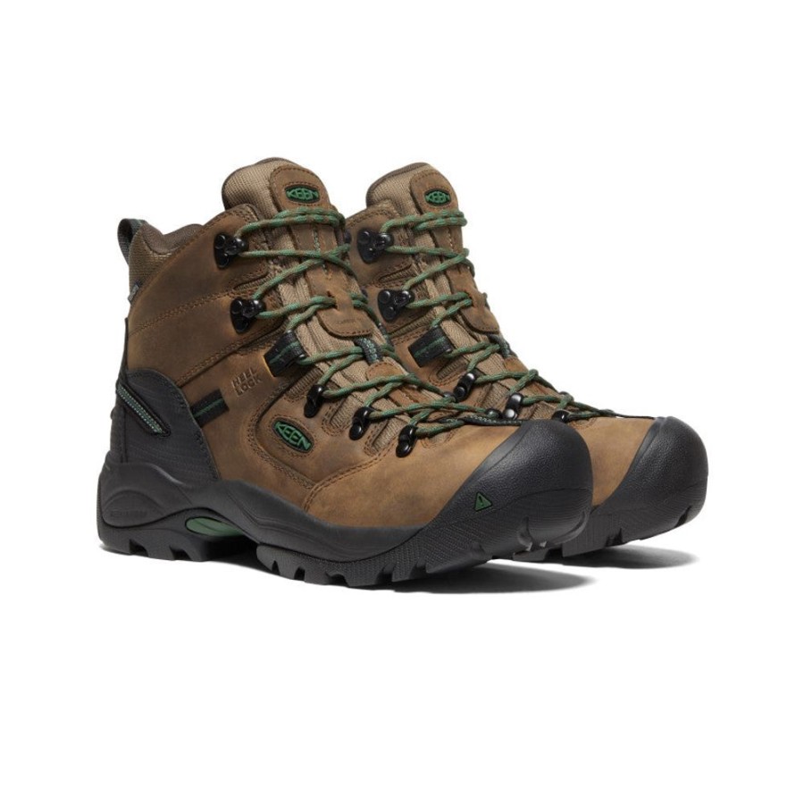 KEEN Work Boots & Shoes | Men'S Pittsburgh Energy 6" Waterproof Boot (Carbon Fiber Toe) | Cascade Brown/Greener Pastures