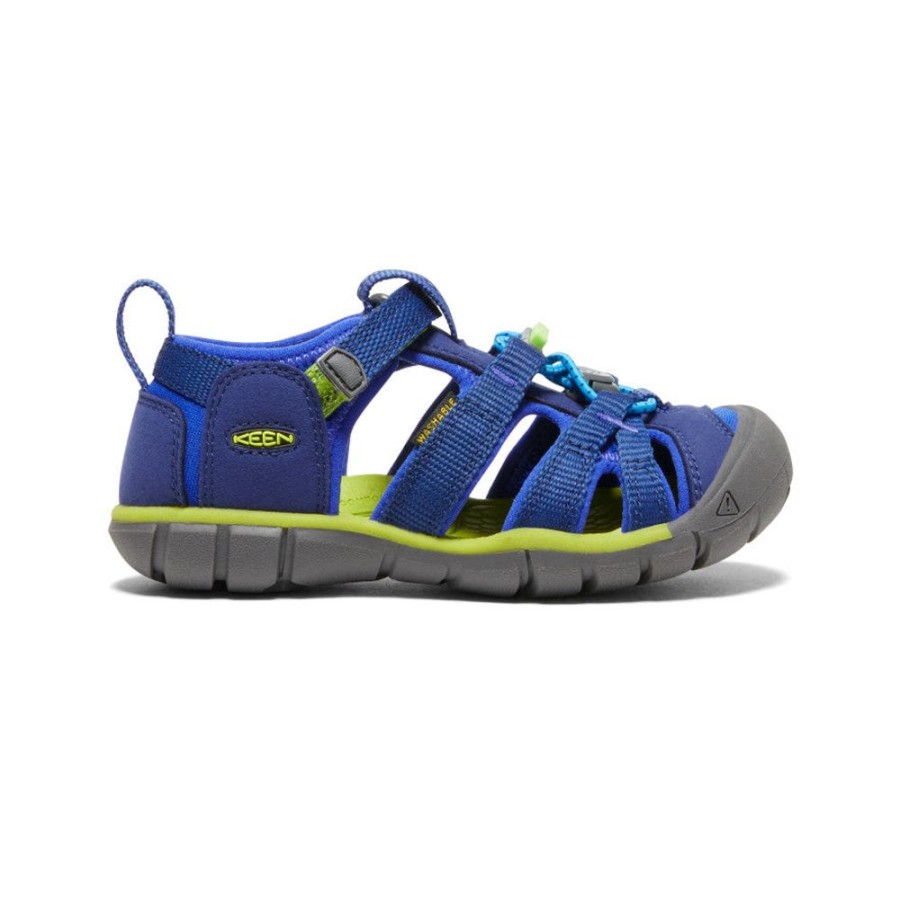 KEEN Sandals | Little Kids' Seacamp Ii Cnx | Blue Depths/Chartreuse