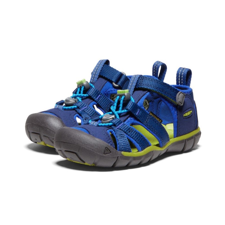 KEEN Sandals | Little Kids' Seacamp Ii Cnx | Blue Depths/Chartreuse