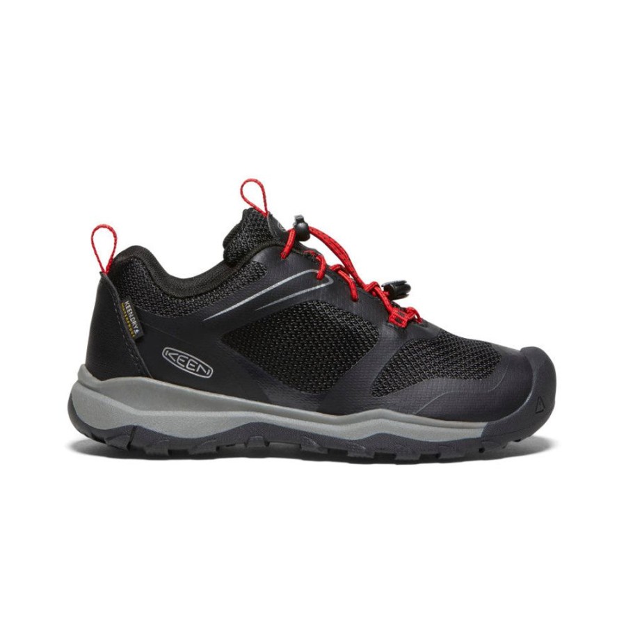 KEEN Shoes | Big Kids' Wanduro Waterproof Shoe | Black/Ribbon Red