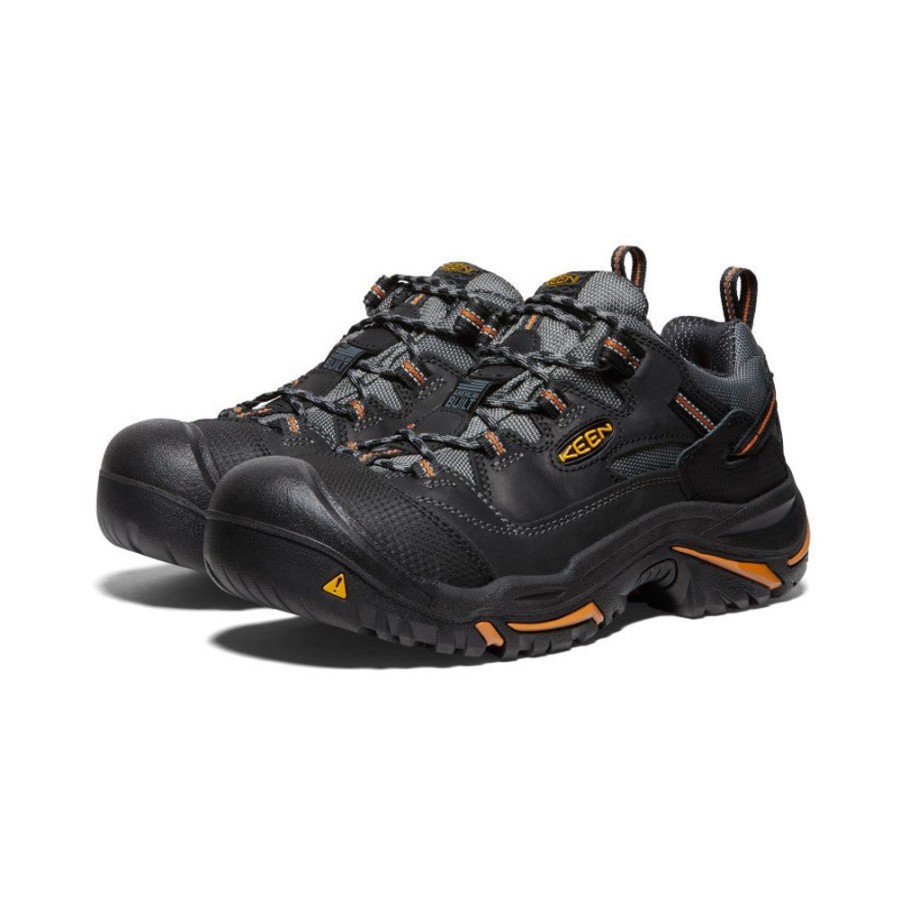 KEEN Work Boots & Shoes | Men'S Braddock Low (Steel Toe) | Black/Bossa Nova