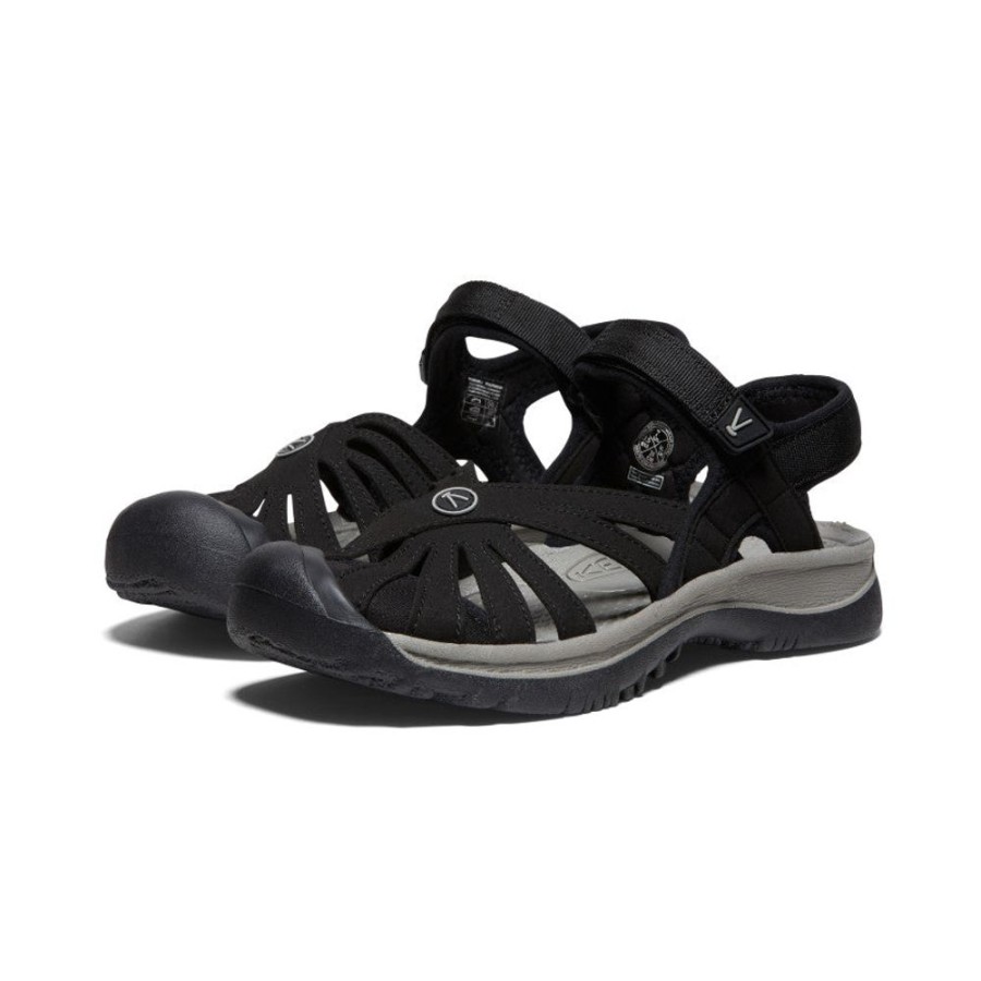 KEEN Sandals | Women'S Rose Sandal | Black/Neutral Gray