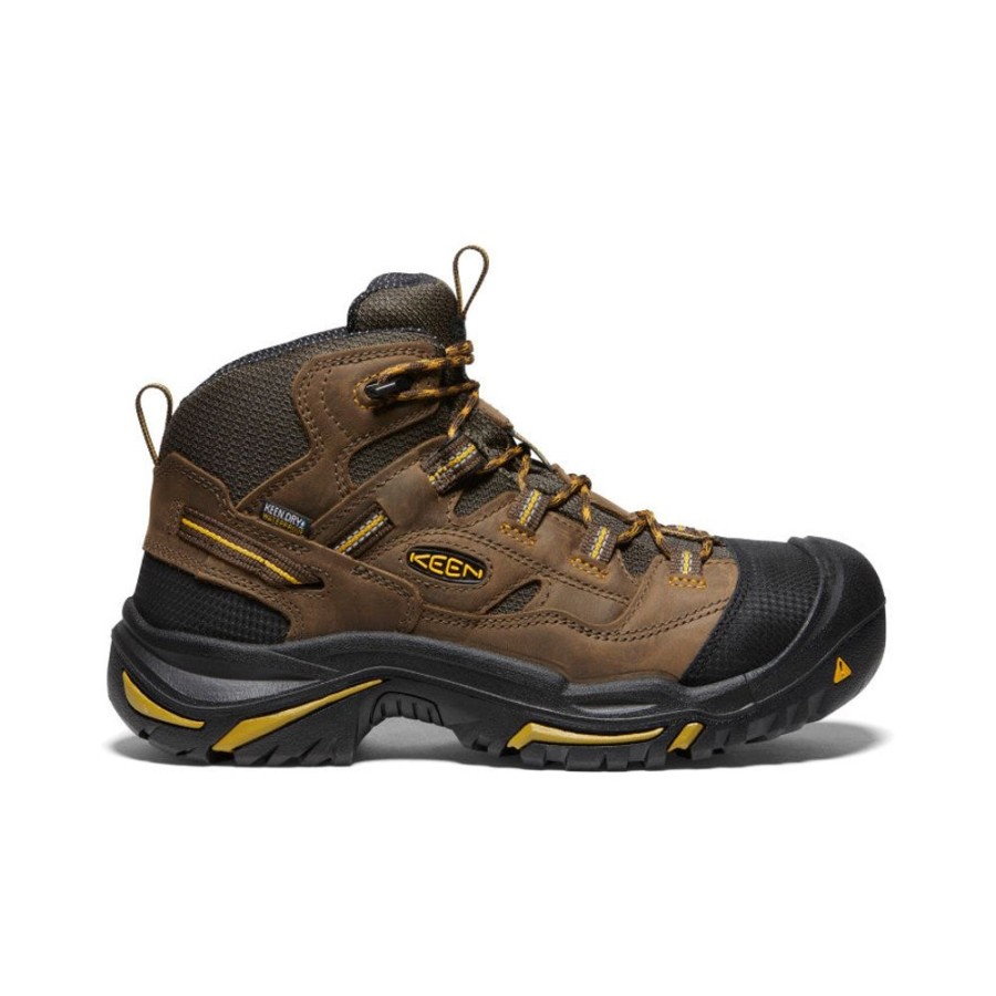 KEEN Work Boots & Shoes | Men'S Braddock Waterproof Mid (Soft Toe) | Cascade Brown/Tawny Olive