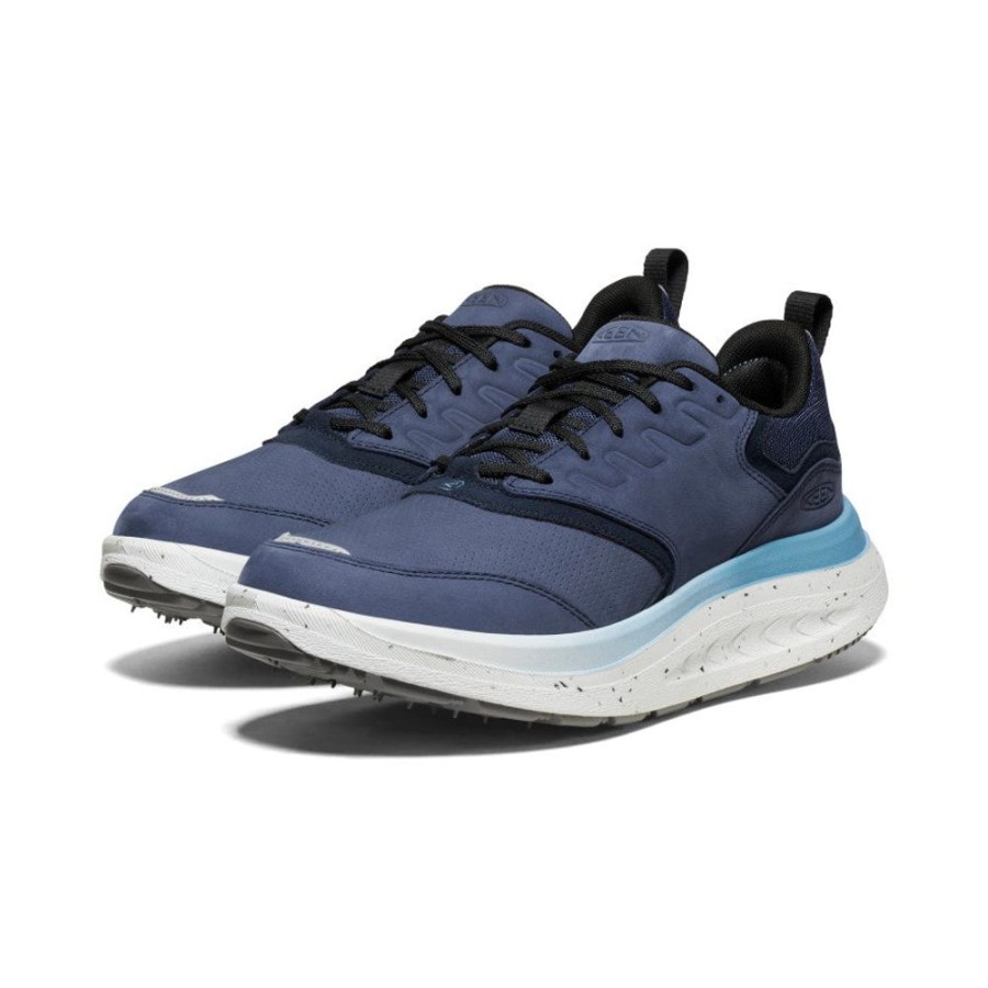 KEEN Shoes | Men'S Wk400 Leather Walking Shoe | Naval Academy/Blue Heaven