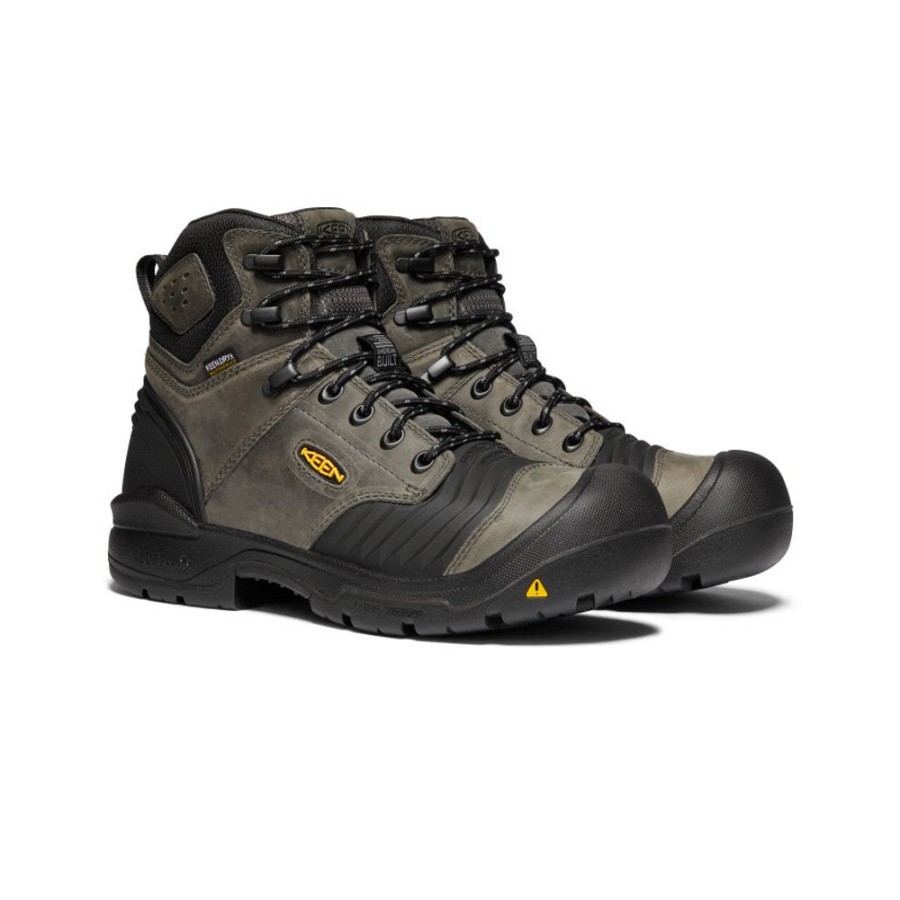 KEEN Work Boots & Shoes | Men'S Portland 6" Waterproof Boot (Carbon-Fiber Toe) | Magnet/Black