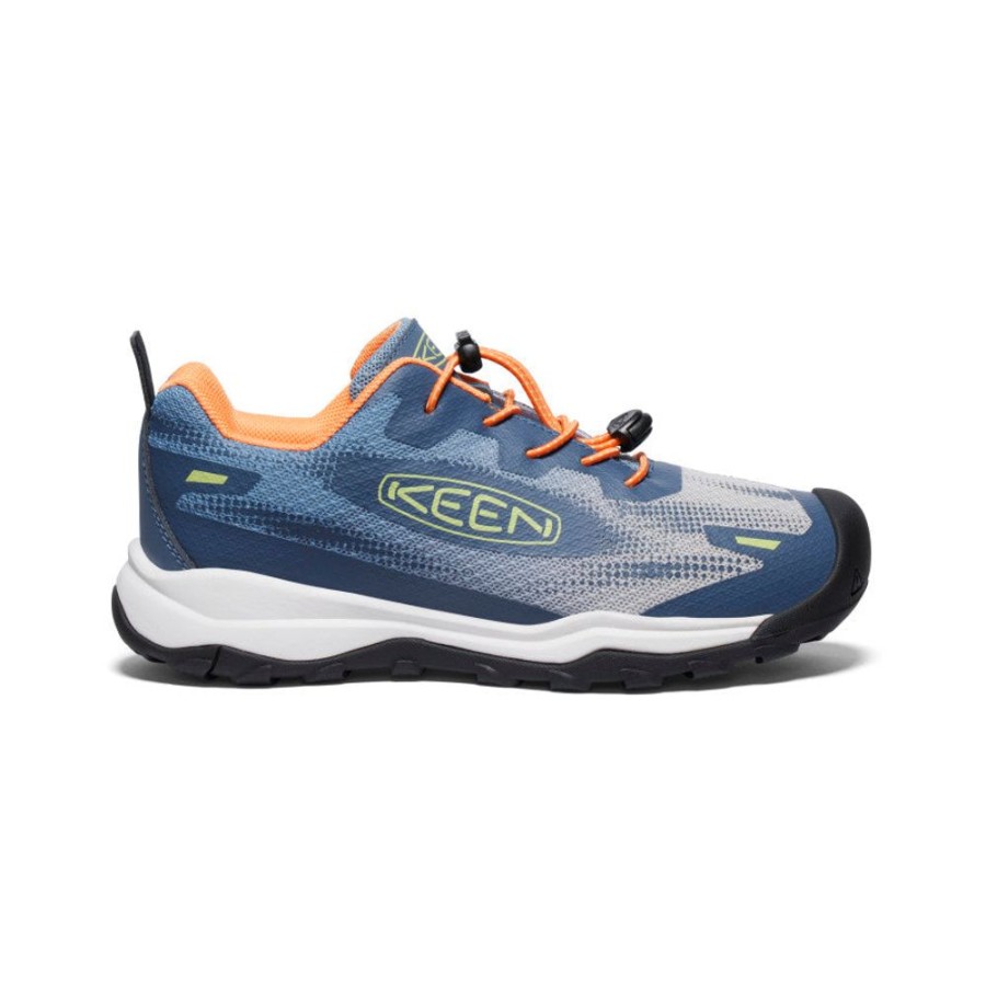 KEEN Shoes | Big Kids' Wanduro Speed Hiking Shoe | Vintage Indigo/Tangerine