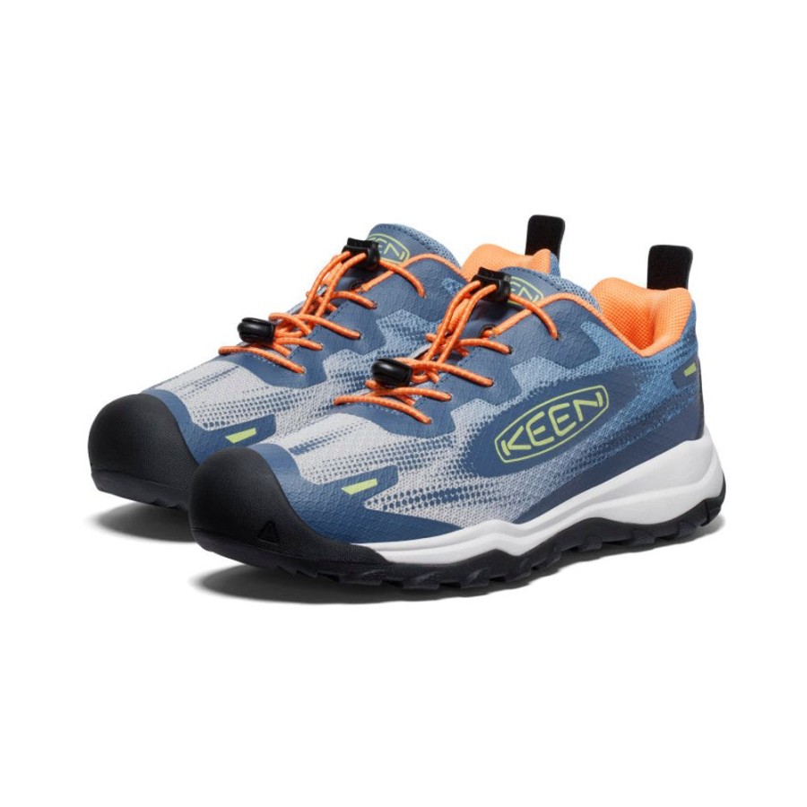 KEEN Shoes | Big Kids' Wanduro Speed Hiking Shoe | Vintage Indigo/Tangerine