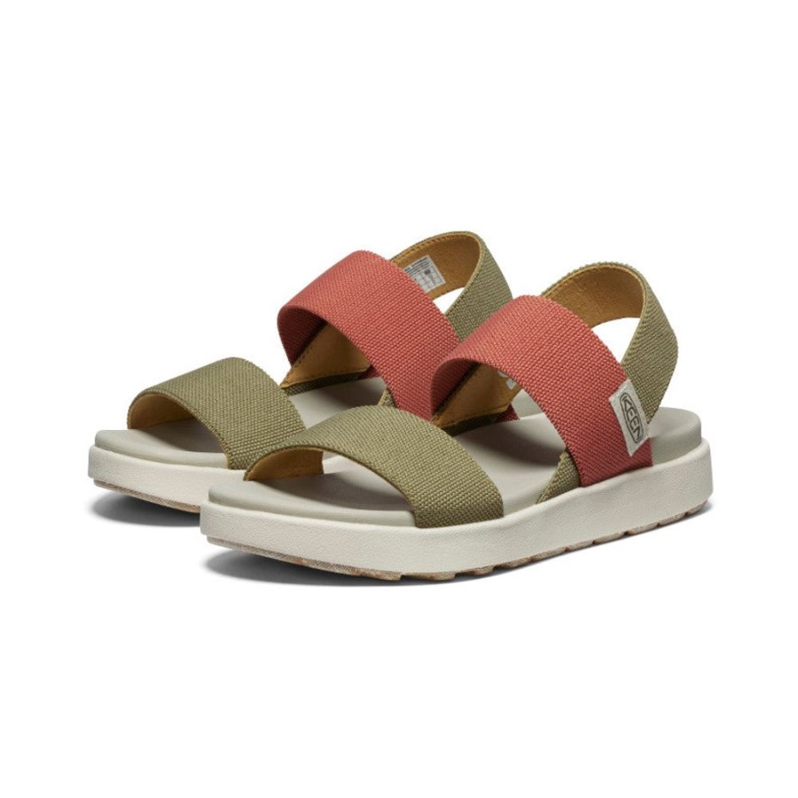 KEEN Sandals | Women'S Elle Backstrap Sandal | Martini Olive/Baked Clay