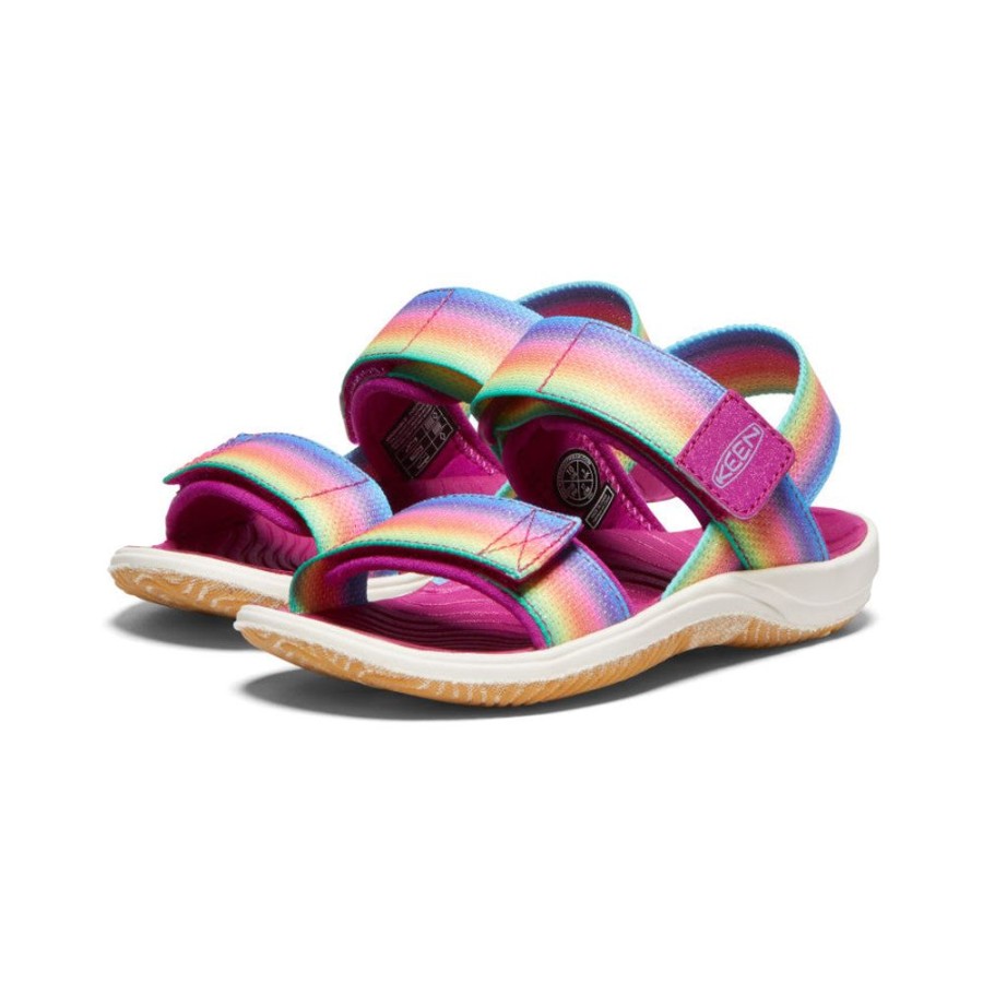 KEEN Sandals | Little Kids' Elle Backstrap | Rainbow/Festival Fuchsia