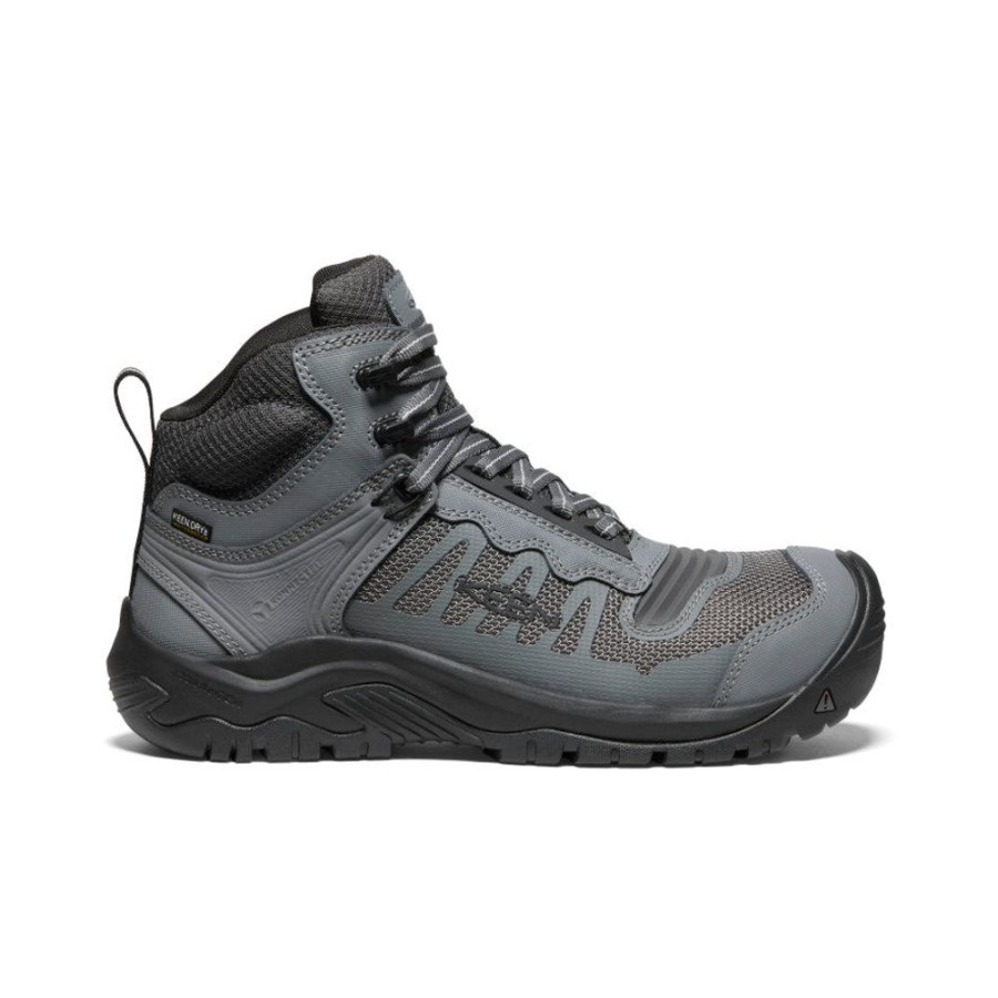 KEEN Work Boots & Shoes | Men'S Reno Mid Kbf Waterproof (Carbon-Fiber Toe) | Magnet/Black