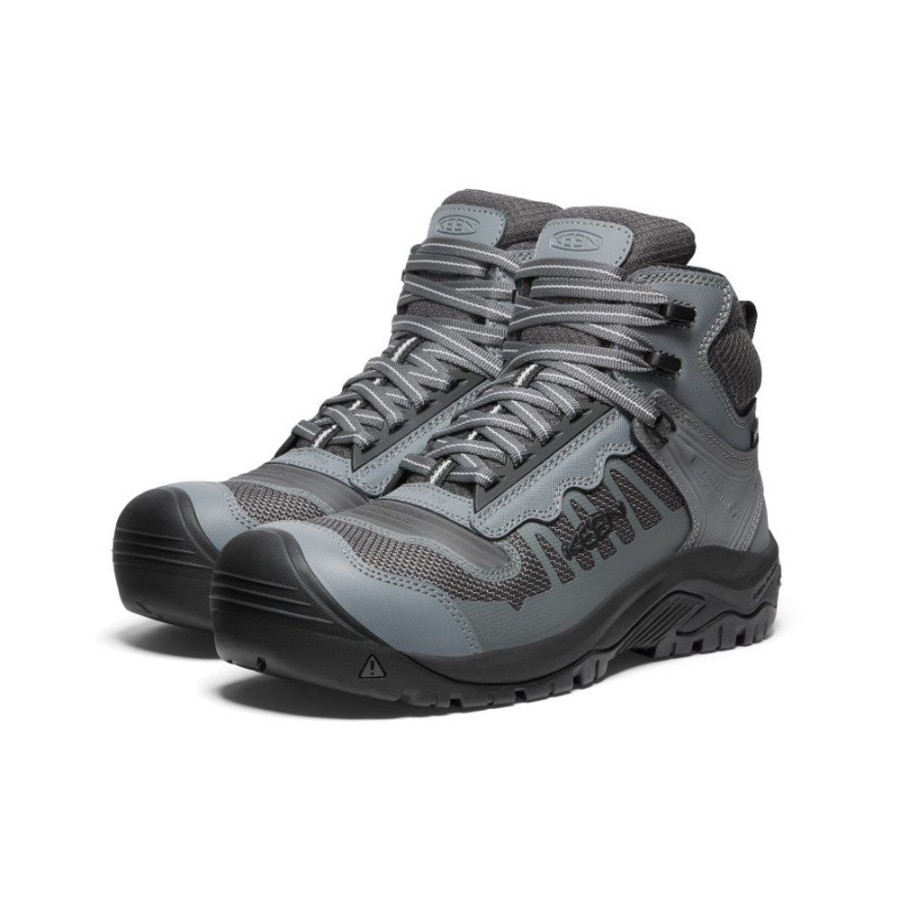 KEEN Work Boots & Shoes | Men'S Reno Mid Kbf Waterproof (Carbon-Fiber Toe) | Magnet/Black