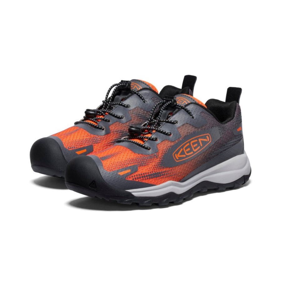 KEEN Shoes | Big Kids' Wanduro Speed Hiking Shoe | Magnet/Scarlet Ibis