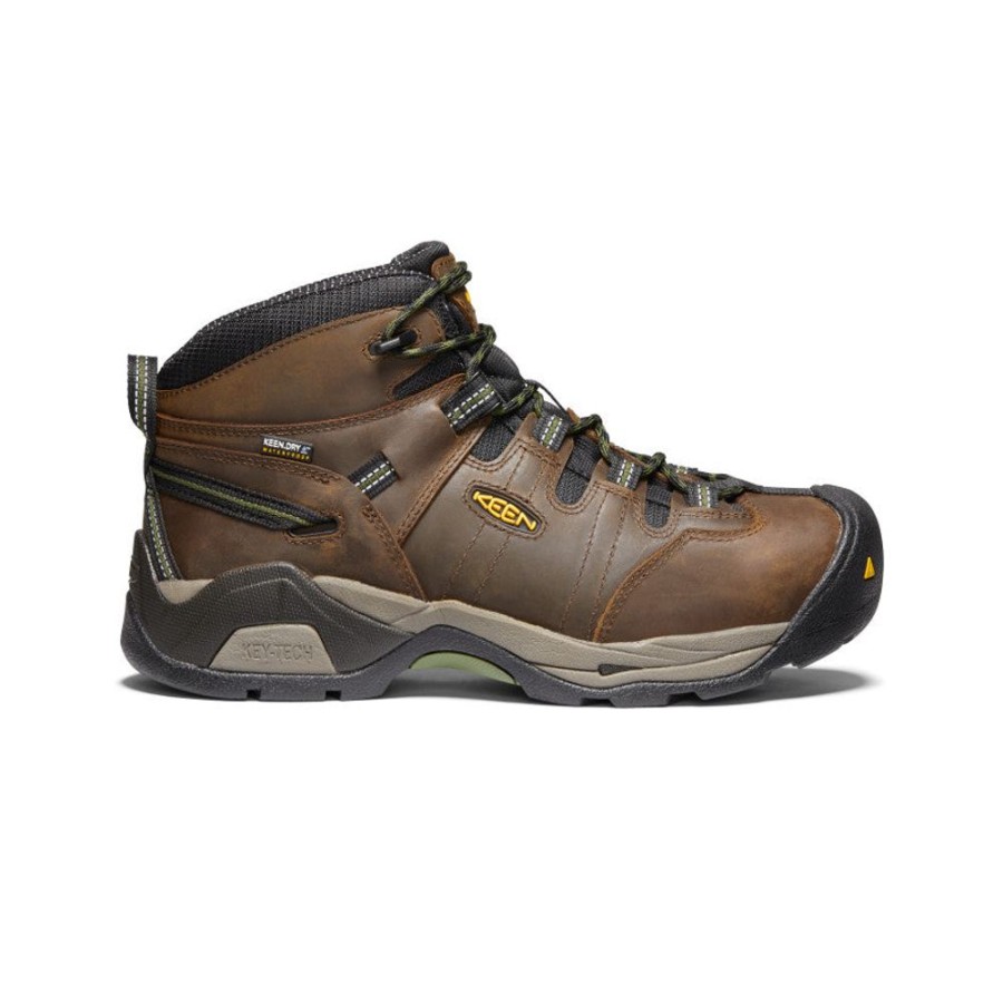 KEEN Work Boots & Shoes | Men'S Detroit Xt Waterproof Boot (Steel Toe) | Cascade Brown/Bronze Green