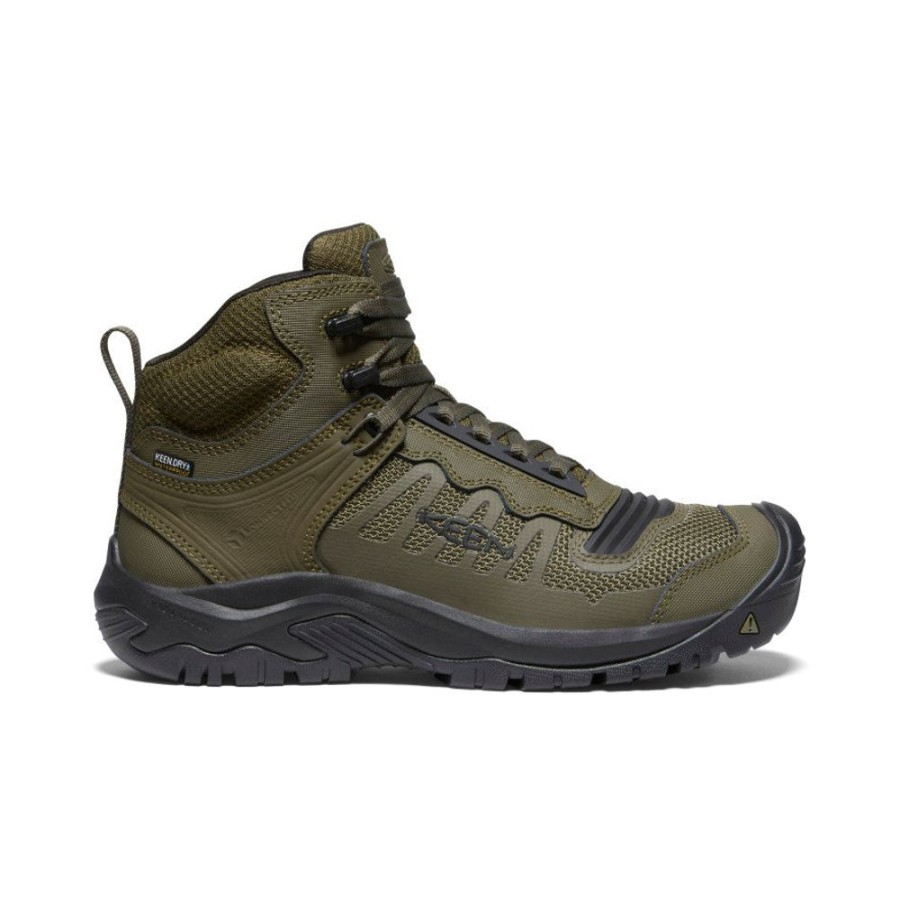 KEEN Work Boots & Shoes | Men'S Reno Kbf Waterproof Mid (Soft Toe) | Dark Olive/Black