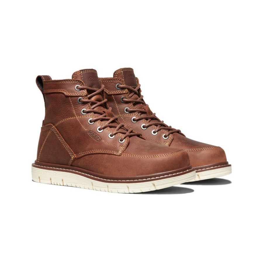 KEEN Work Boots & Shoes | Women'S San Jose 6" Boot (Soft Toe) | Gingerbread/Off White