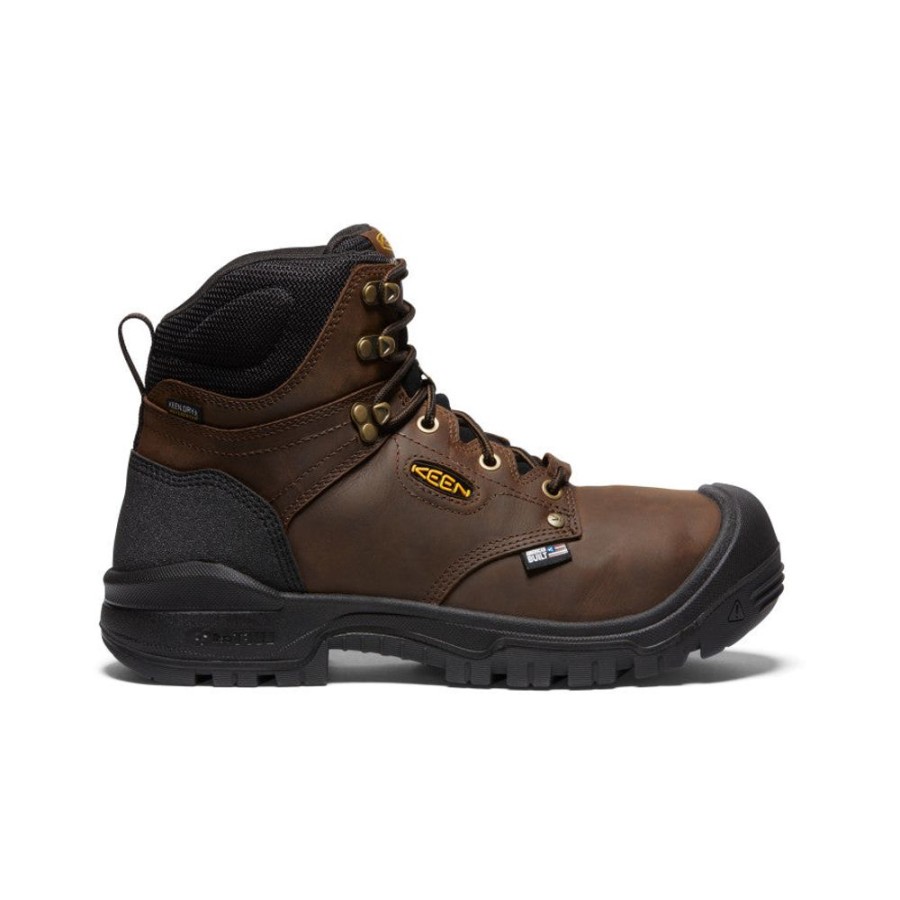 KEEN Work Boots & Shoes | Men'S Independence 6" Waterproof Internal Met (Carbon-Fiber Toe) | Dark Earth/Black