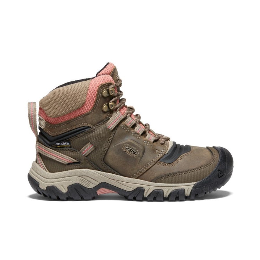 KEEN Boots | Women'S Ridge Flex Waterproof Boot | Timberwolf/Brick Dust