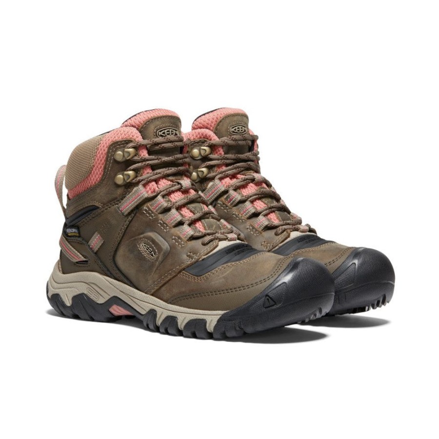 KEEN Boots | Women'S Ridge Flex Waterproof Boot | Timberwolf/Brick Dust