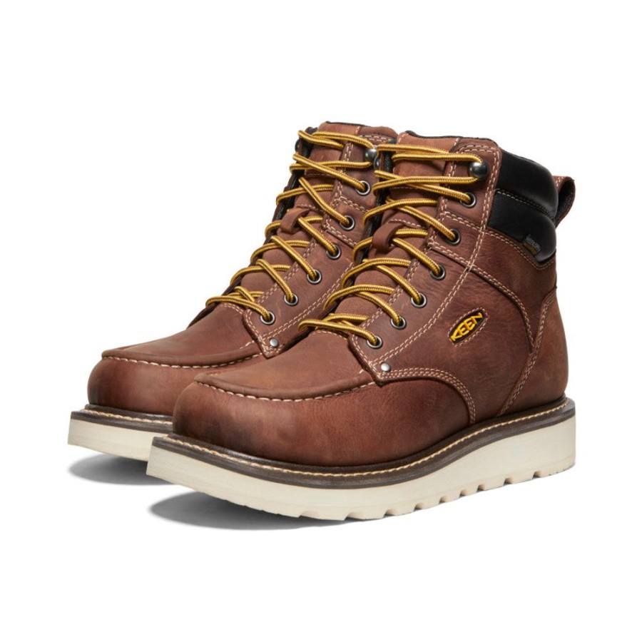 KEEN Work Boots & Shoes | Men'S Cincinnati 6" Waterproof Boot (Soft Toe) | Tuscan Red/Sandshell