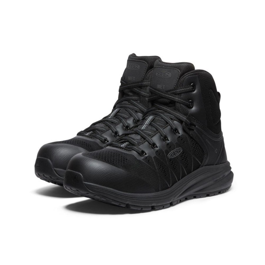 KEEN Work Boots & Shoes | Men'S Vista Energy Mid Int Met (Carbon-Fiber Toe) | Black/Raven