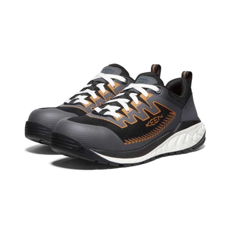 KEEN Work Boots & Shoes | Men'S Arvada Work Sneaker (Carbon-Fiber Toe) | Black/Curry