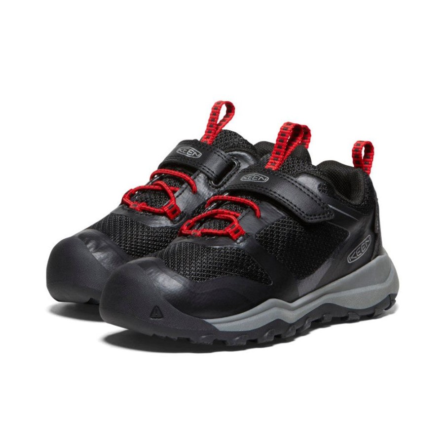 KEEN Shoes | Little Kids' Wanduro Waterproof Shoe | Black/Ribbon Red