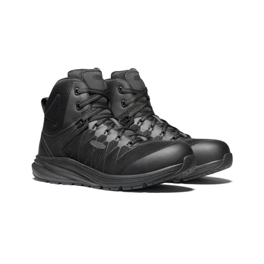 KEEN Work Boots & Shoes | Men'S Vista Energy Mid (Carbon-Fiber Toe) | Black/Raven