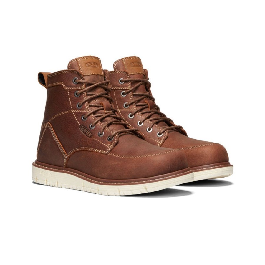 KEEN Work Boots & Shoes | Men'S San Jose 6" Boot (Soft Toe) | Gingerbread/Off White