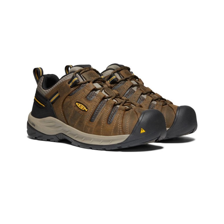 KEEN Work Boots & Shoes | Men'S Flint Ii (Soft Toe) | Cascade Brown/Golden Rod