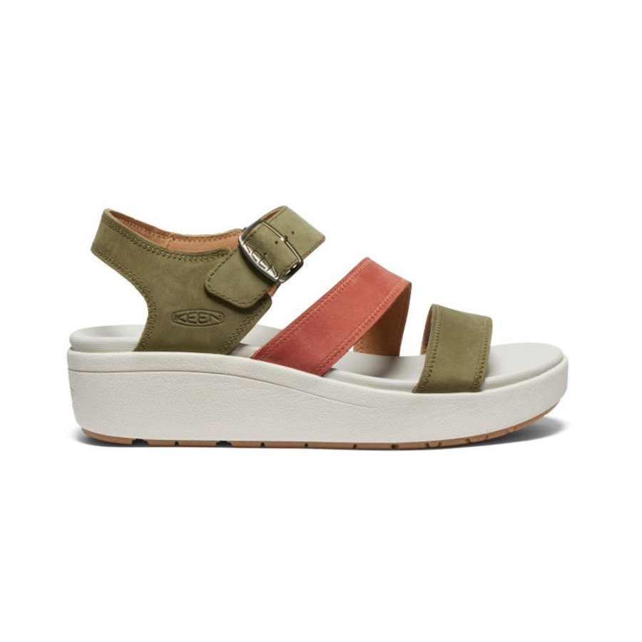 KEEN Sandals | Women'S Ellecity Backstrap | Martini Olive/Baked Clay