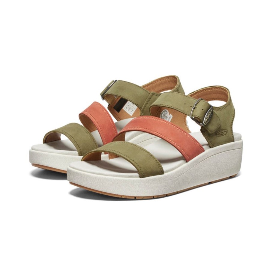 KEEN Sandals | Women'S Ellecity Backstrap | Martini Olive/Baked Clay