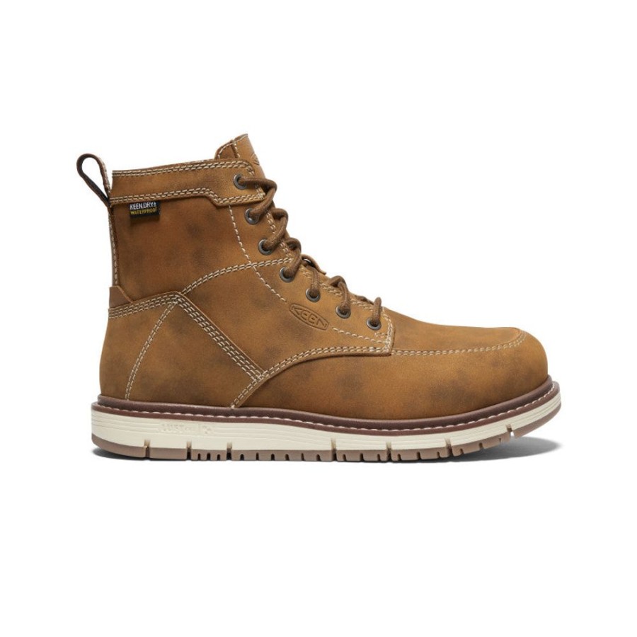 KEEN Work Boots & Shoes | Women'S San Jose 6" Waterproof Boot (Aluminum Toe) | Almond/Gum