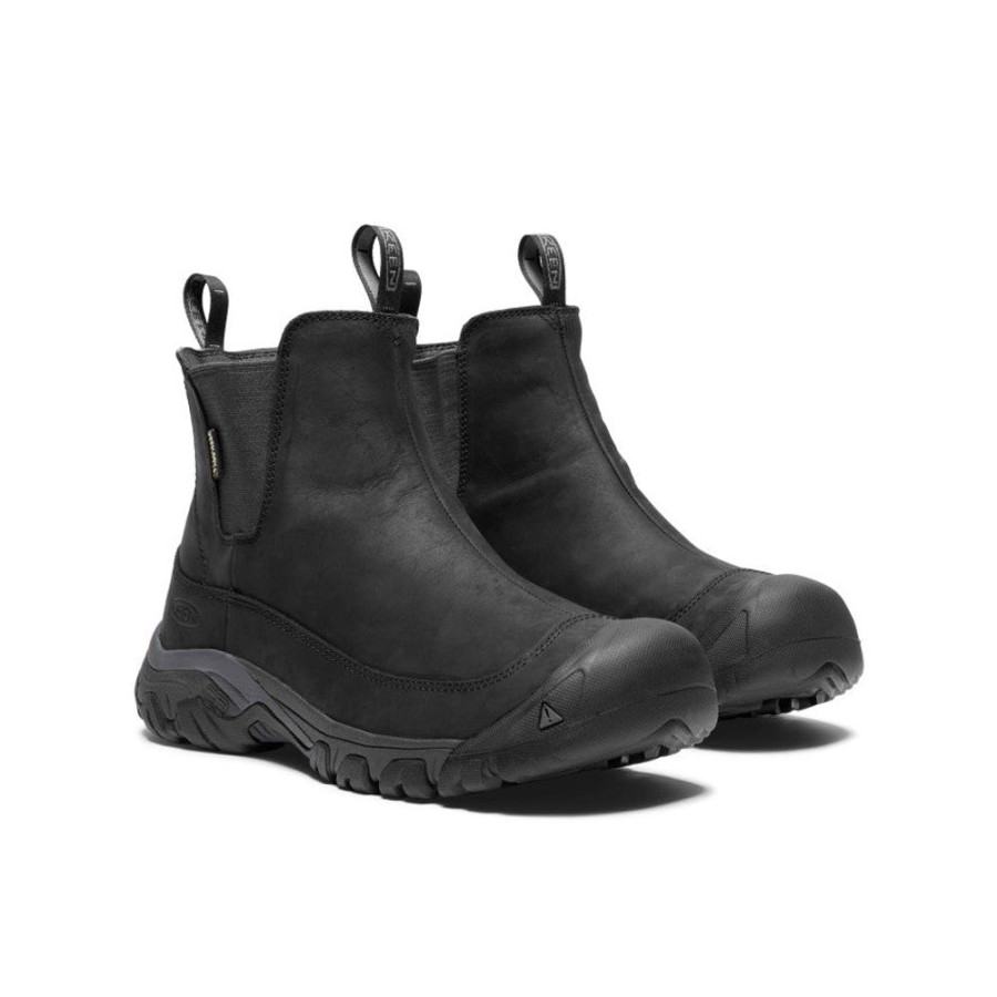 KEEN Slip-Ons | Men'S Anchorage Iii Waterproof Boot | Black/Raven