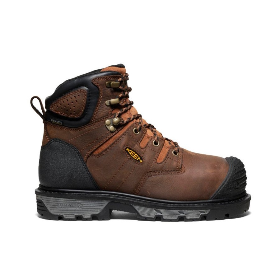 KEEN Work Boots & Shoes | Men'S Camden 6" Waterproof Boot Int Met (Carbon-Fiber Toe) | Leather Brown/Black