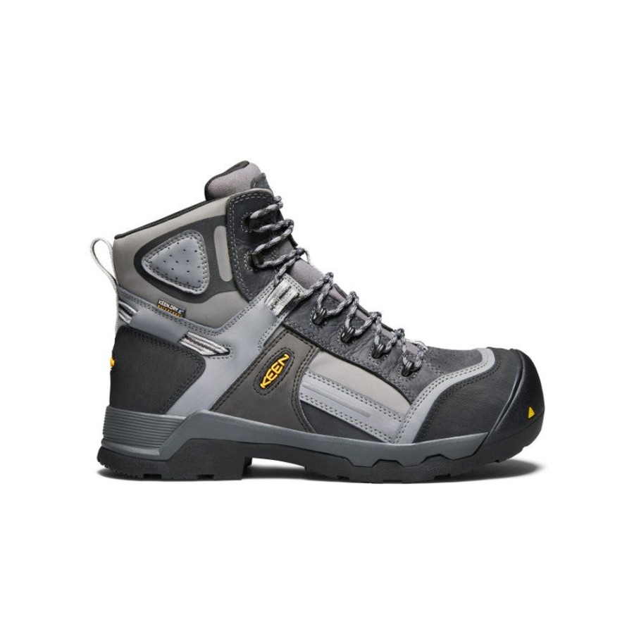 KEEN Work Boots & Shoes | Men'S Davenport 6" Insulated Waterproof Boot (Composite Toe) | Magnet/Steel Grey