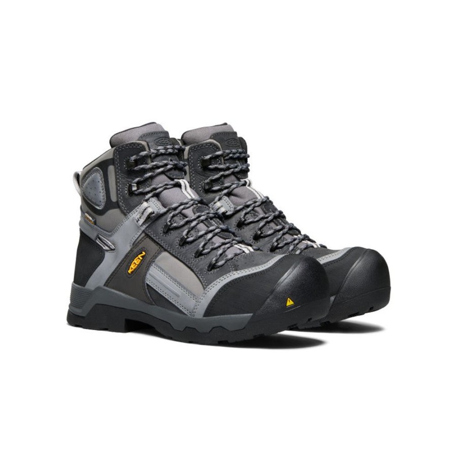 KEEN Work Boots & Shoes | Men'S Davenport 6" Insulated Waterproof Boot (Composite Toe) | Magnet/Steel Grey