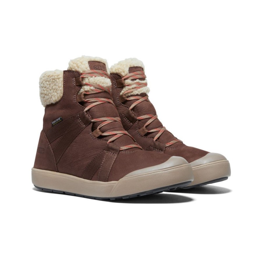 KEEN Boots | Women'S Elle Winter Waterproof Boot | Chestnut/Red Clay