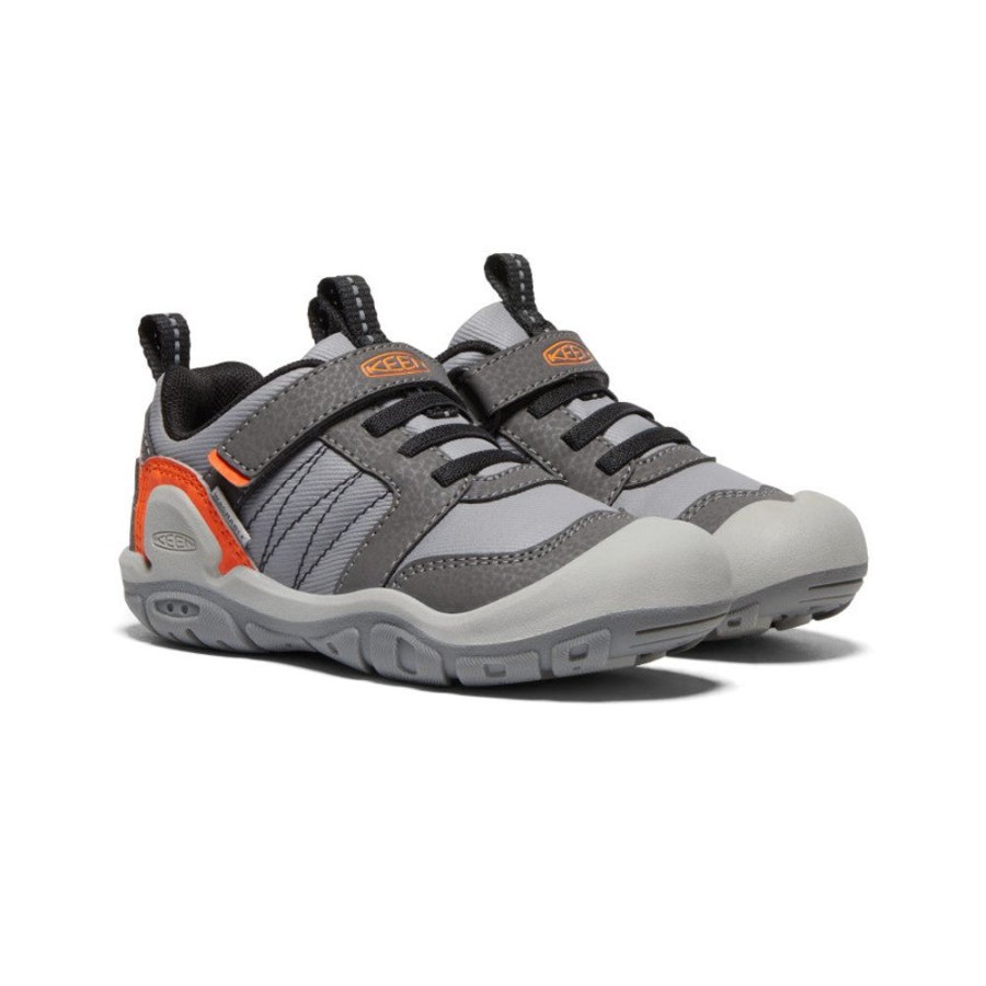 KEEN Shoes | Little Kids' Knotch Peak Sneaker | Magnet/Safety Orange