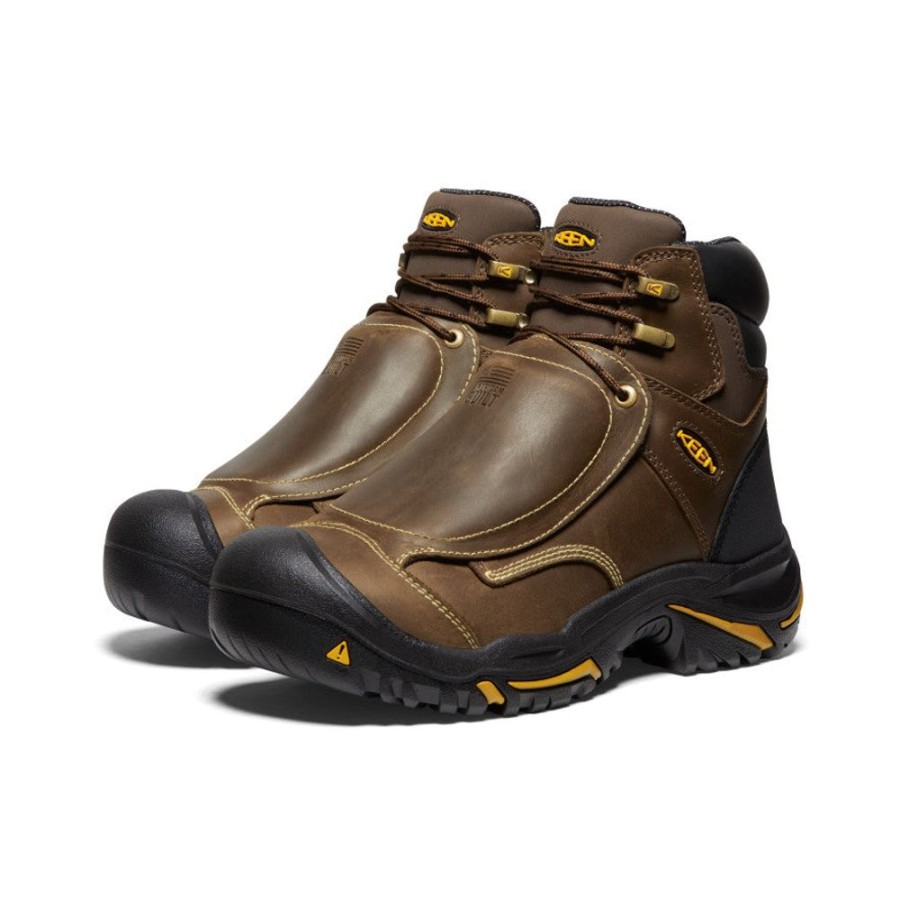 KEEN Work Boots & Shoes | Men'S Mt Vernon 6" Met Waterproof Boot (Steel Toe) | Cascade Brown