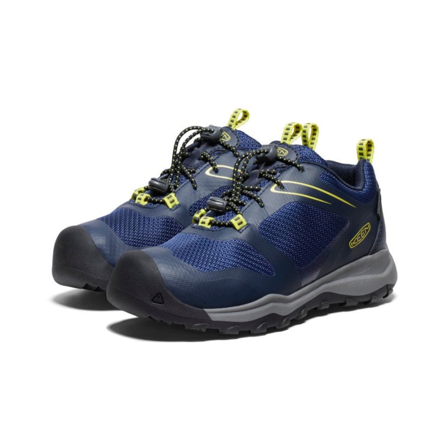 KEEN Shoes | Big Kids' Wanduro Waterproof Shoe | Sky Captain/Evening Primrose