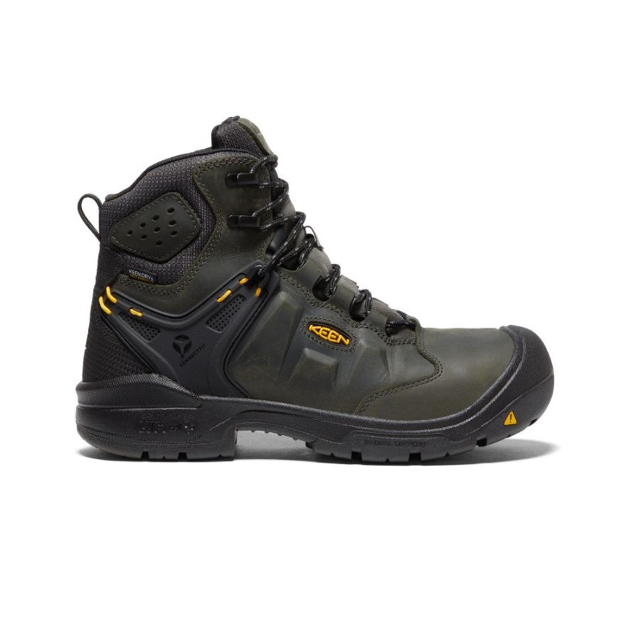 KEEN Work Boots & Shoes | Men'S Dover 6" Waterproof (Carbon-Fiber Toe) | Magnet/Black