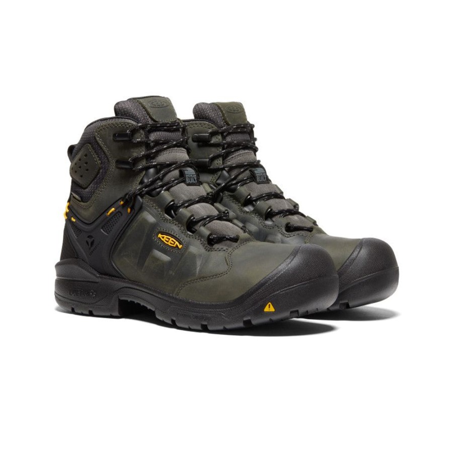 KEEN Work Boots & Shoes | Men'S Dover 6" Waterproof (Carbon-Fiber Toe) | Magnet/Black