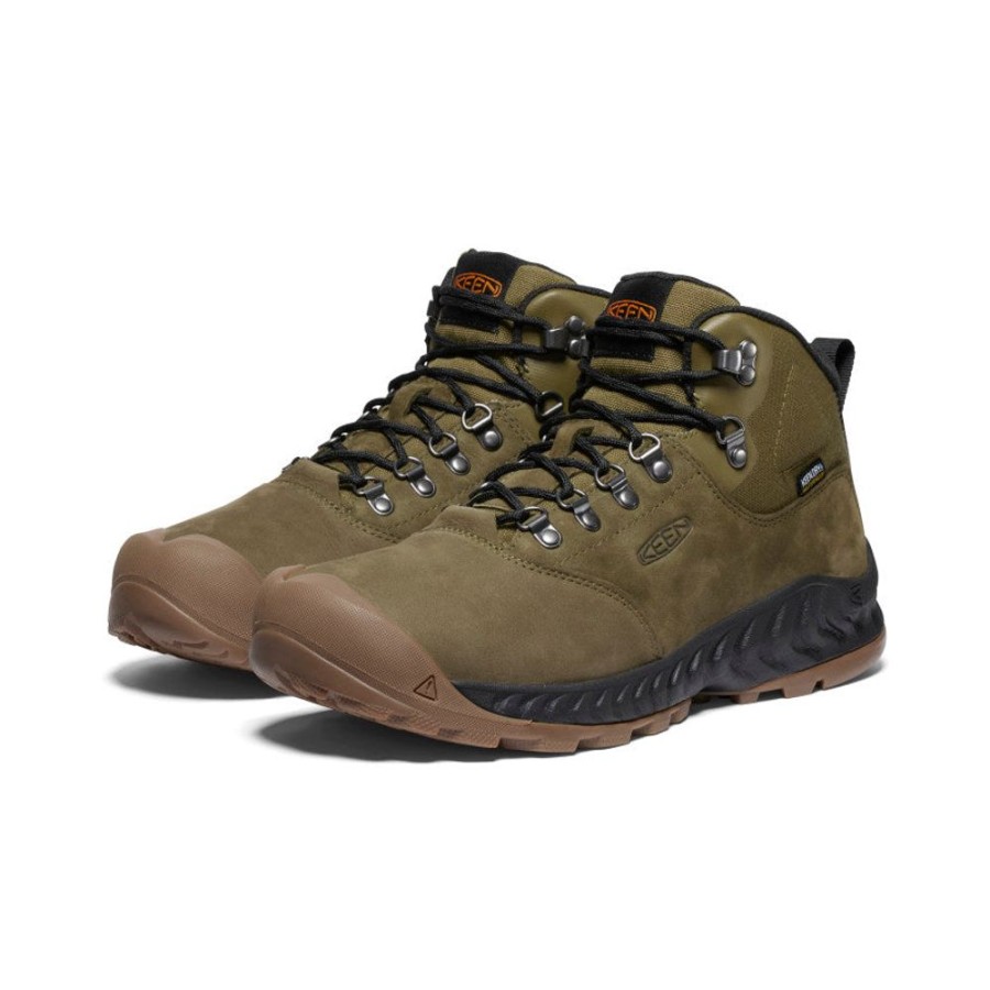 KEEN Boots | Men'S Nxis Explorer Waterproof Boot | Dark Olive/Black