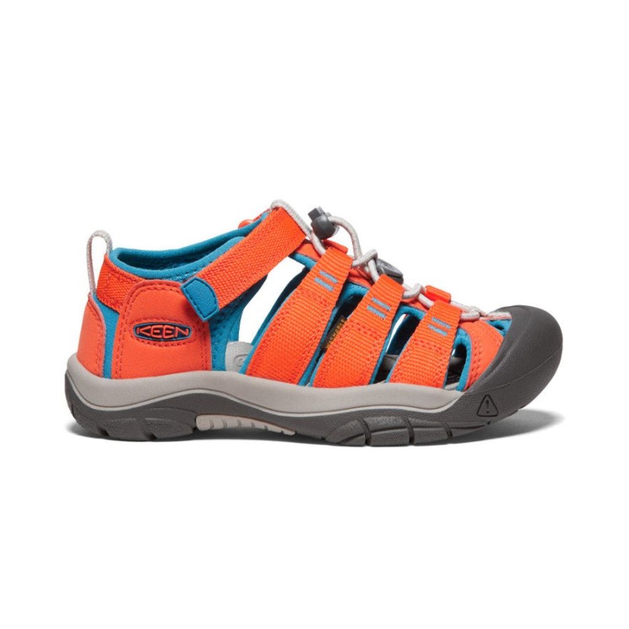 KEEN Sandals | Big Kids' Newport H2 | Safety Orange/Fjord Blue