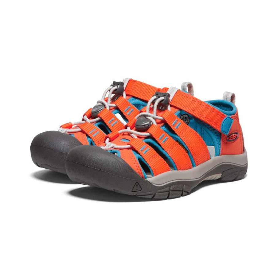 KEEN Sandals | Big Kids' Newport H2 | Safety Orange/Fjord Blue