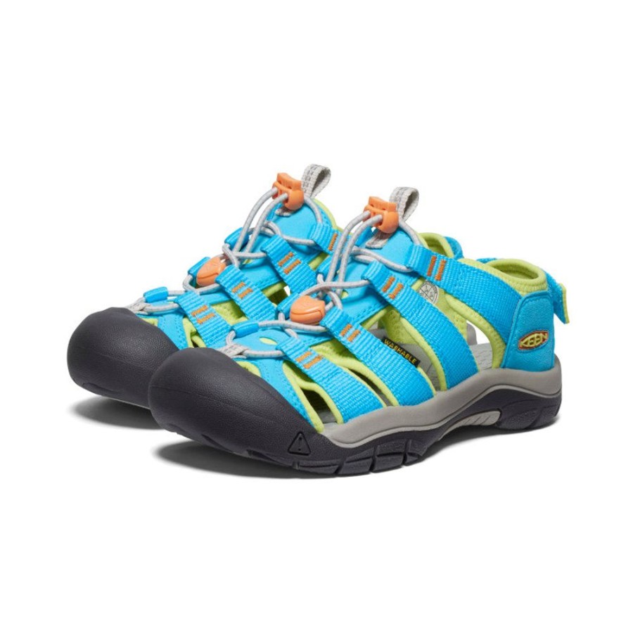 KEEN Sandals | Big Kids' Newport Boundless Sandal | Blue Atoll/Daiquiri Green