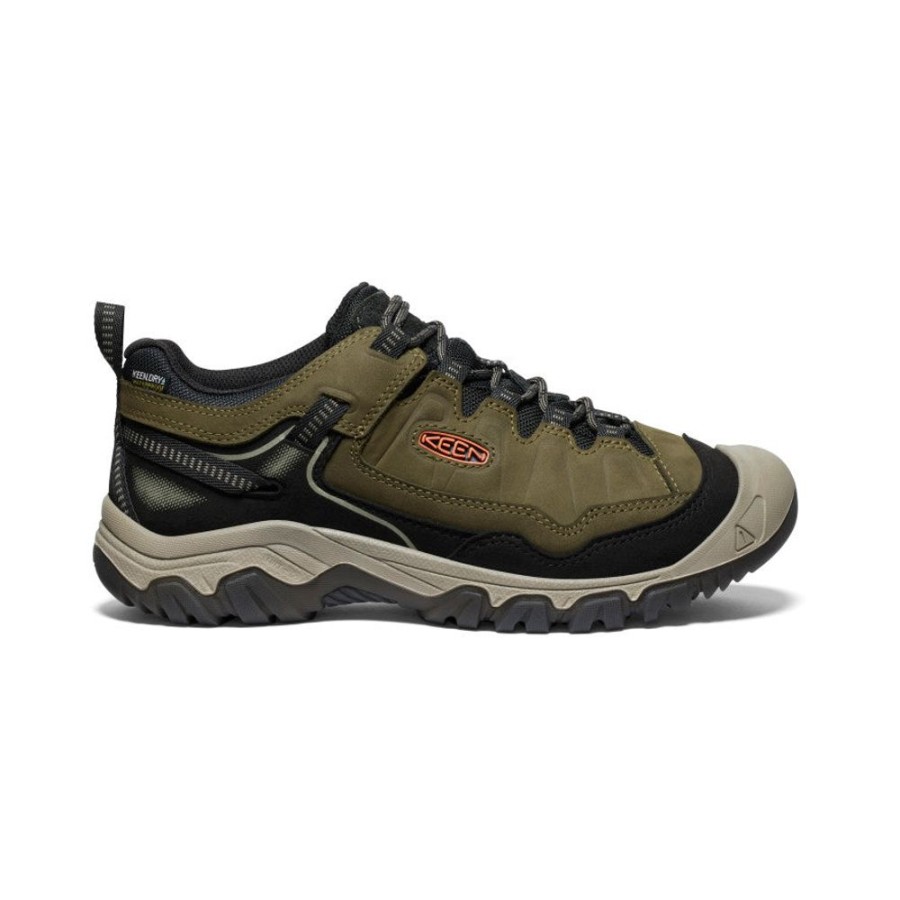 KEEN Shoes | Men'S Targhee Iv Wide Waterproof Hiking Shoe | Dark Olive/Gold Flame