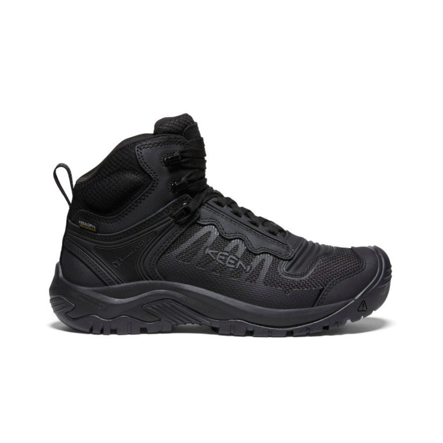 KEEN Work Boots & Shoes | Men'S Reno Kbf Waterproof Mid (Soft Toe) | Black/Black